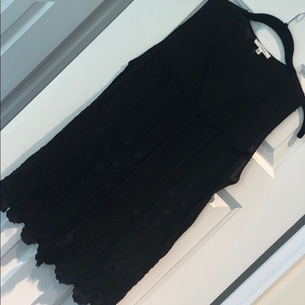 Black Swiss Dot Embroidered Tank - M
